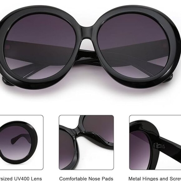 Retro oversized round sunglasses - Picture 2 of 6